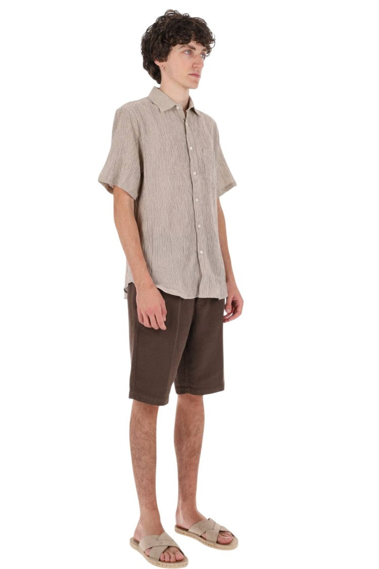 Portuguese Flannel Half-Sleeve Cotton-Linen Shirt