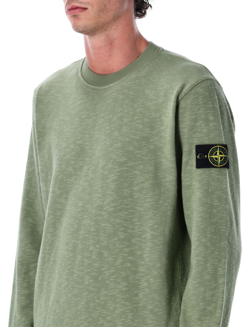 Stone Island Textured Cotton Crew Neck Sweatshirt