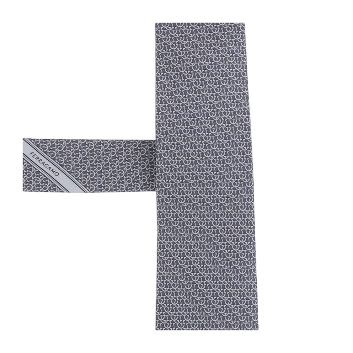 Salvatore Ferragamo Gray Patterned Silk Tie