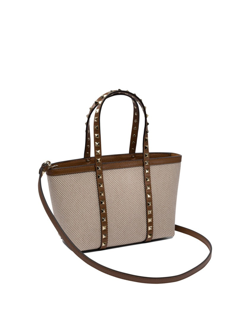 Valentino Garavani Structured Woven Canvas Tote
