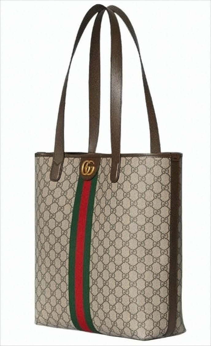 Gucci Structured Monogram Tote Bag With Signature Accents