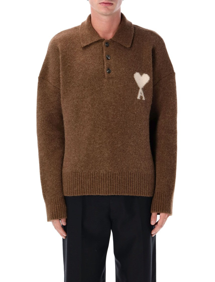 Ami Paris Wool Polo Sweater