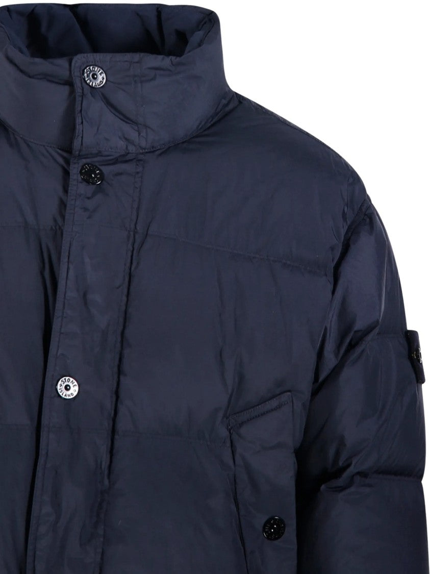 Stone Island Cropped High-Collar Quilted Puffer Bomber Jacket