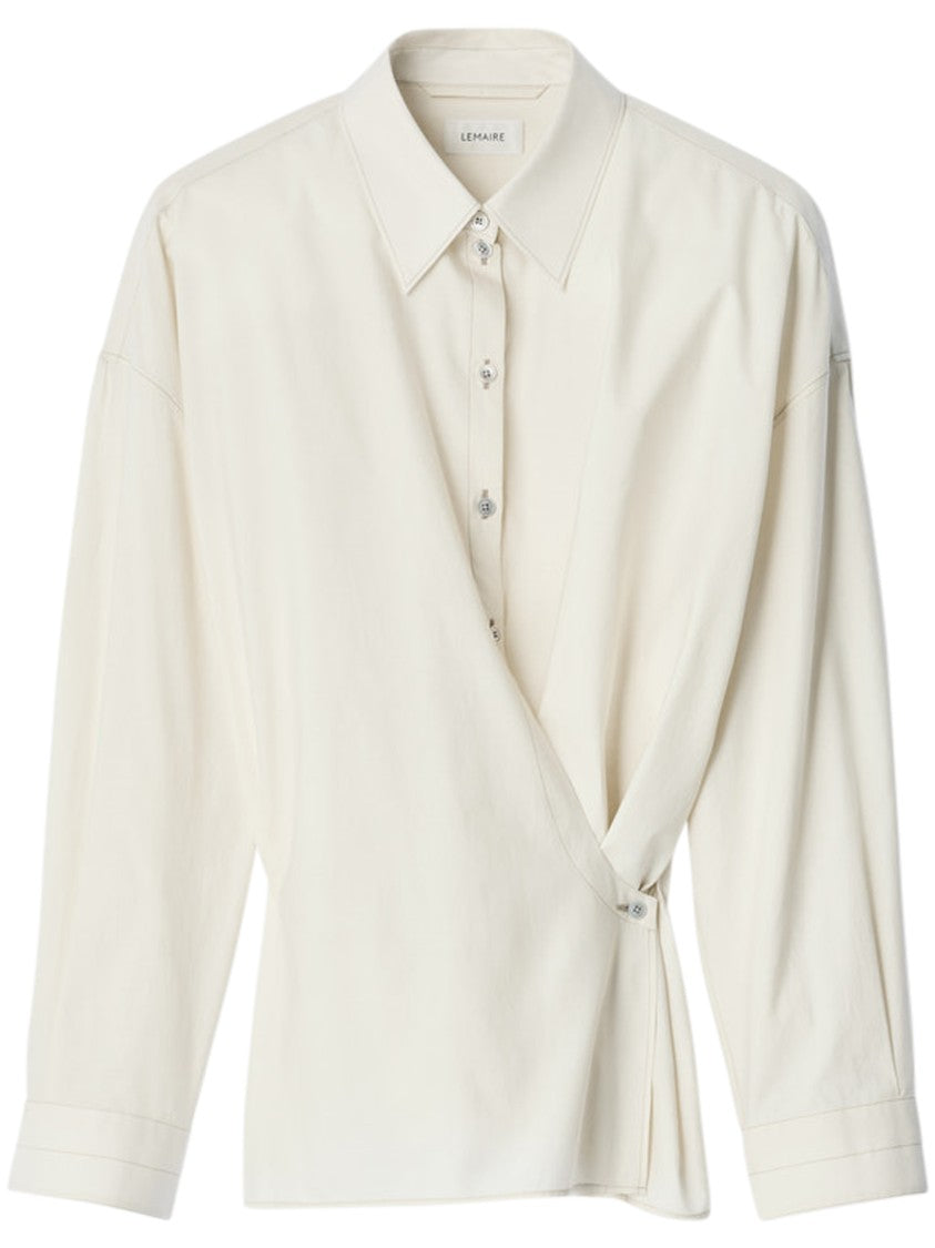 Lemaire Straight Collar Twisted Shirt With Unique Design