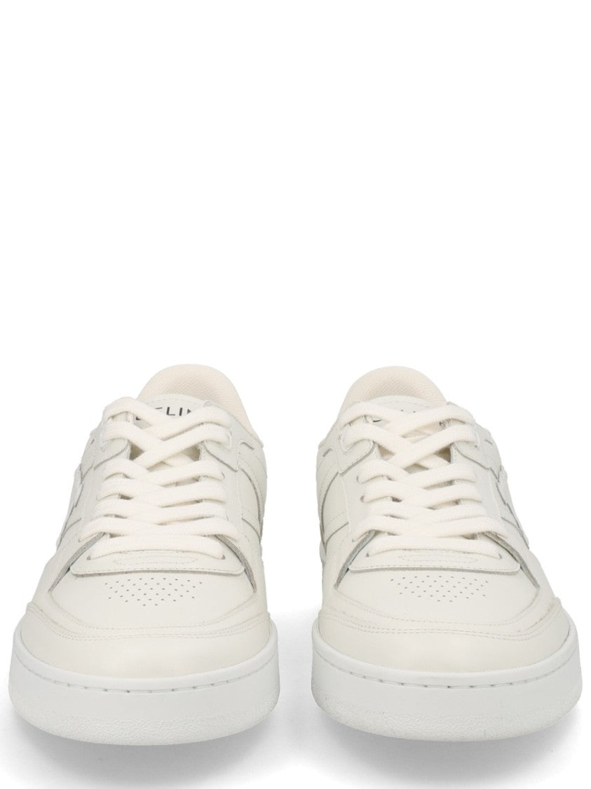 Celine White Ct-11 Calf Leather Low-Top Sneakers