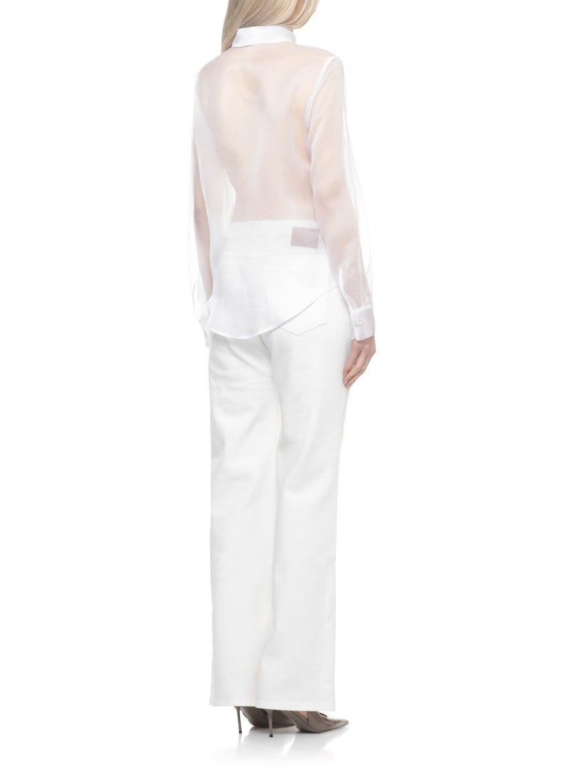 Parosh White Shake Silk Shirt