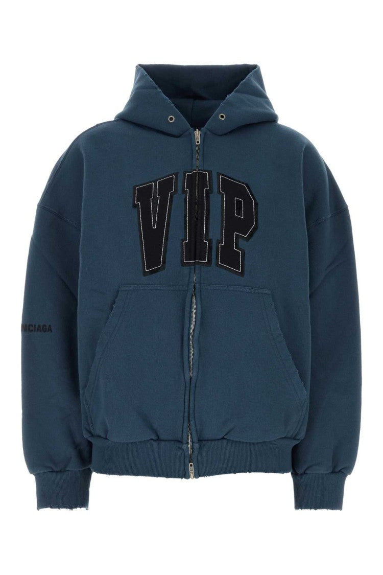 Balenciaga Blue Cotton Sweatshirt