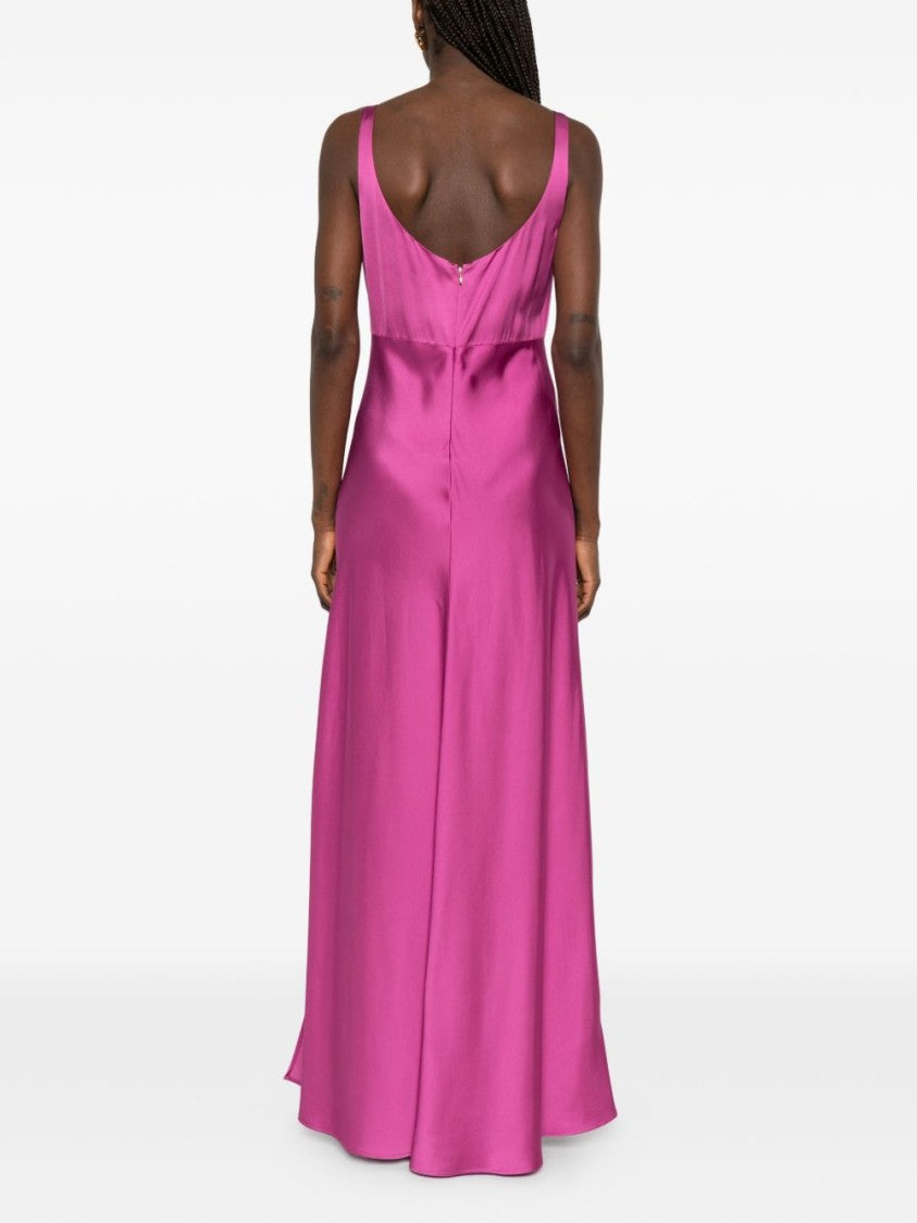 Liu Jo White Satin Square Neck Maxi Dress