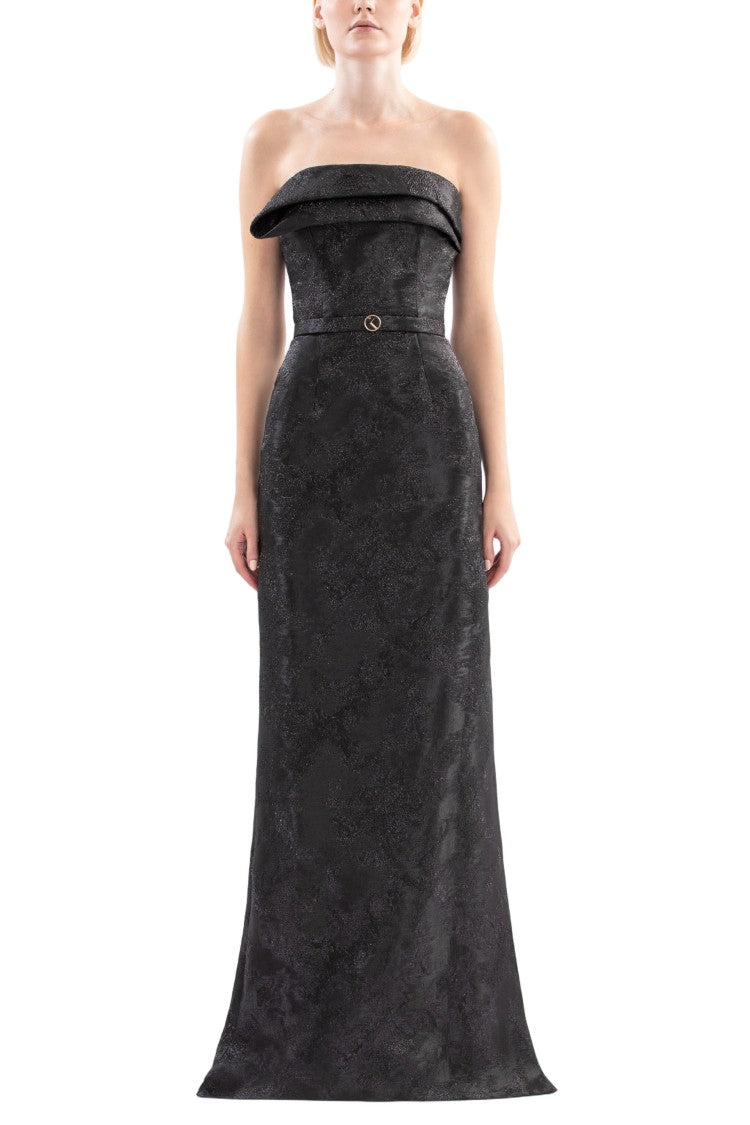Saiid Kobeisy Brocade Long Fitted Dress