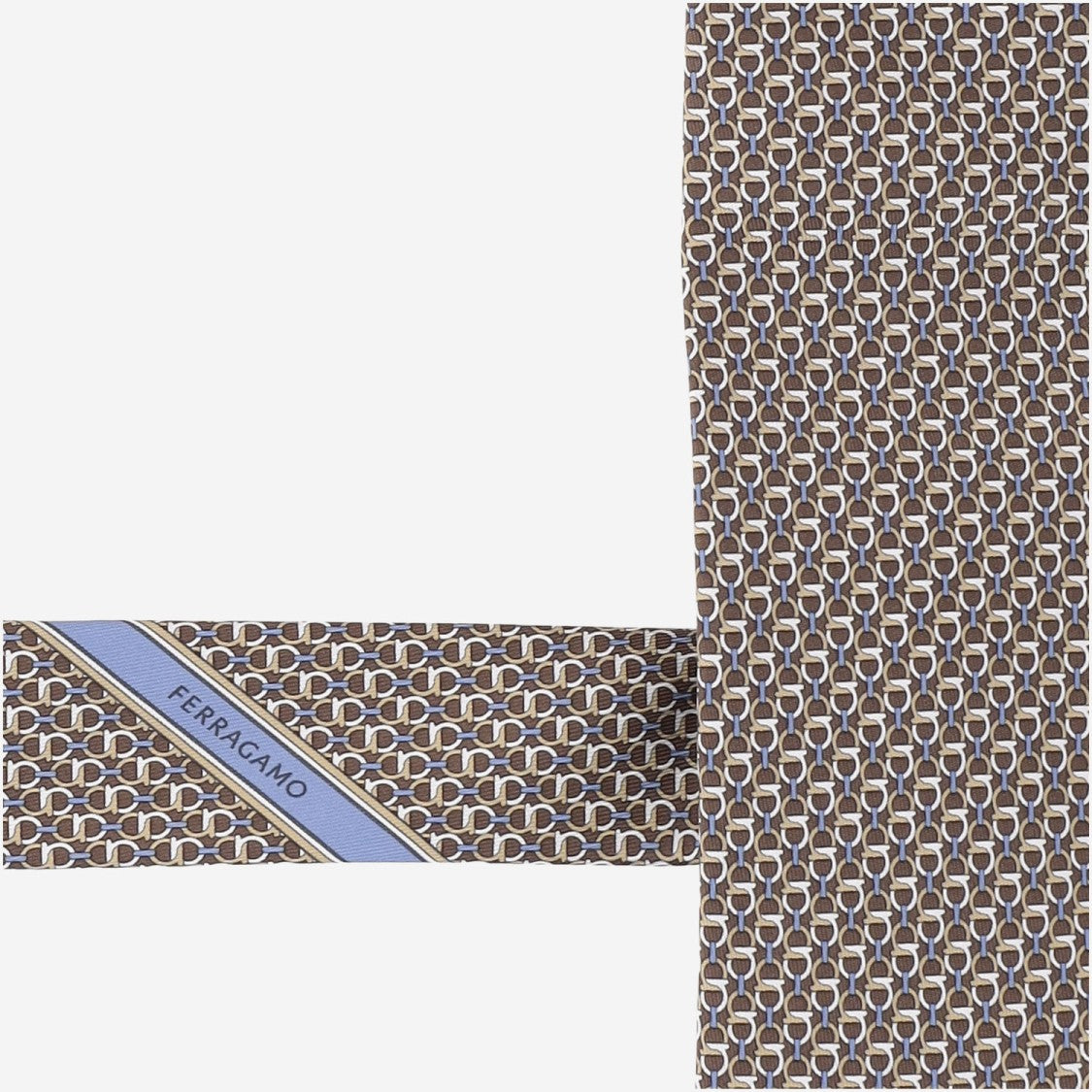 Salvatore Ferragamo Intricate Patterned Silk Tie With Logo Detail