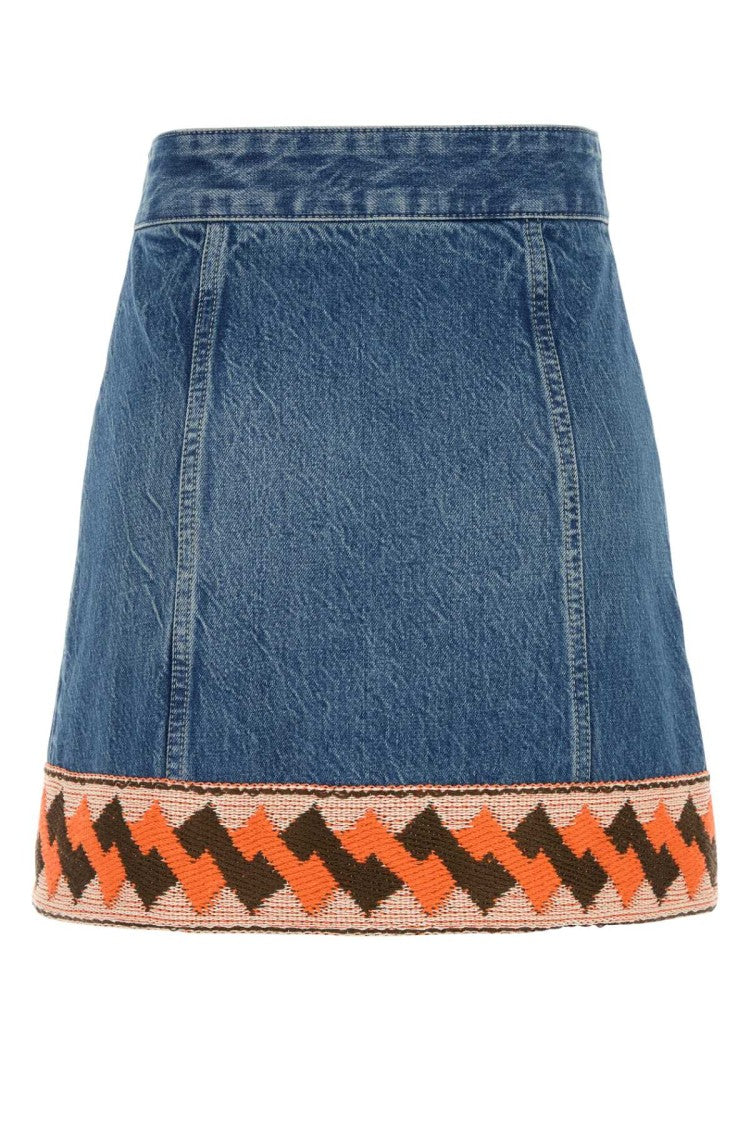 Valentino Garavani Denim Mini Skirt