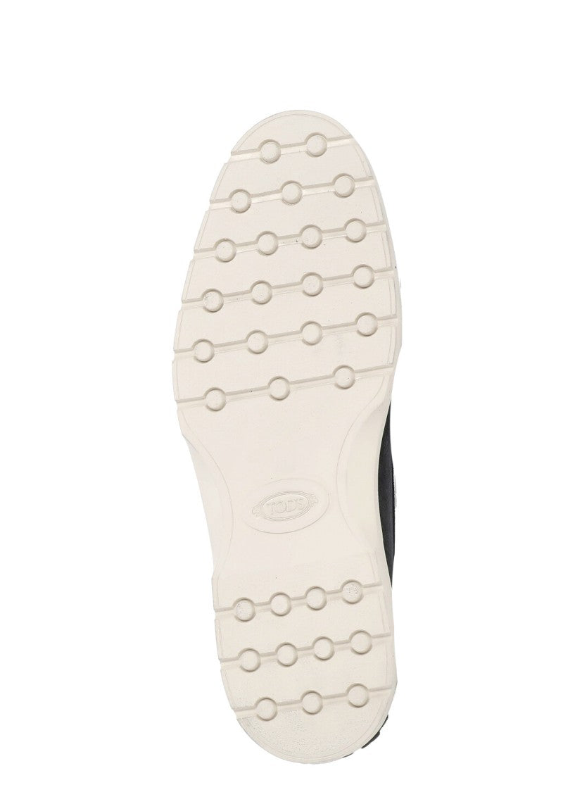 Tod's Blue Embroidered Logo Loafers