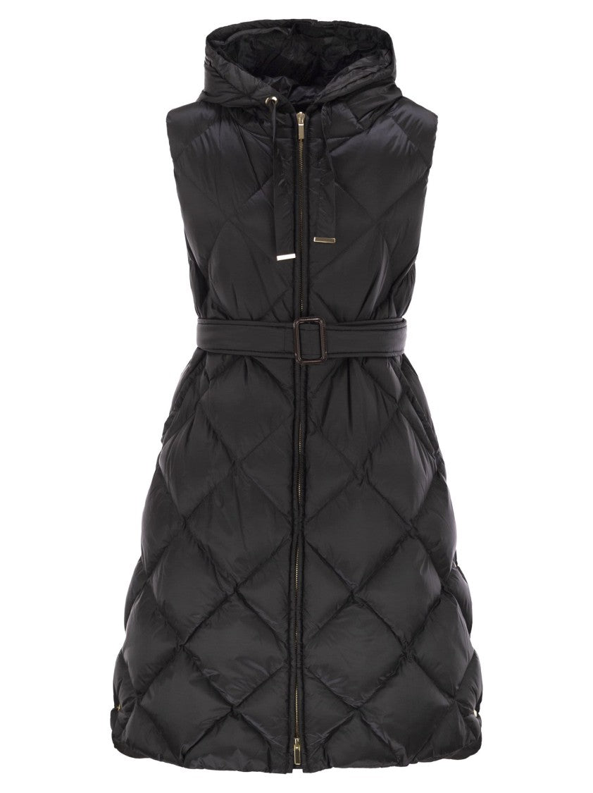 Max Mara Tregil - Midi Padded Waistcoat In Water-Repellent Canvas