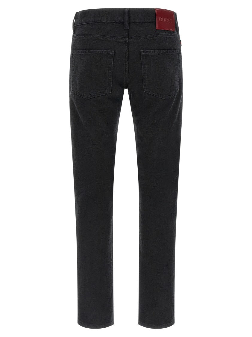 Gucci Gg Jacquard Denim Jeans