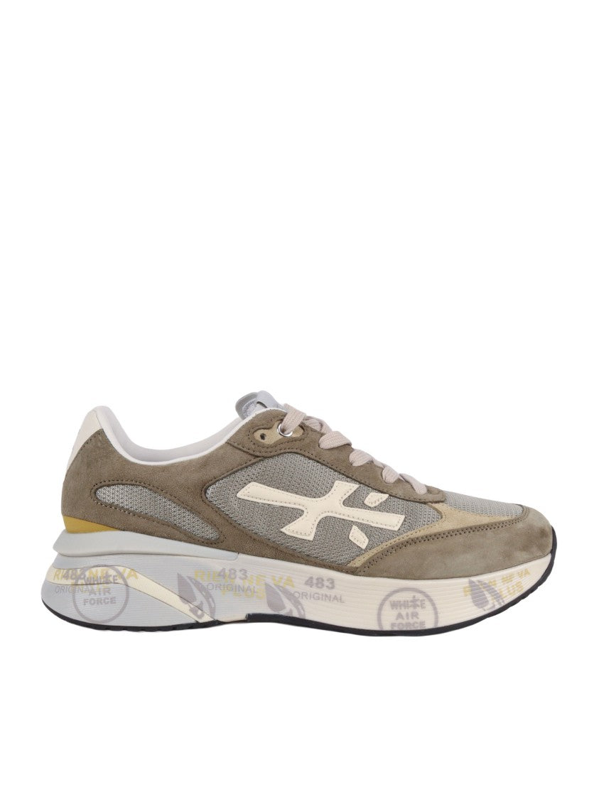 Premiata Neutrals Sneaker With Calf Leather Accents
