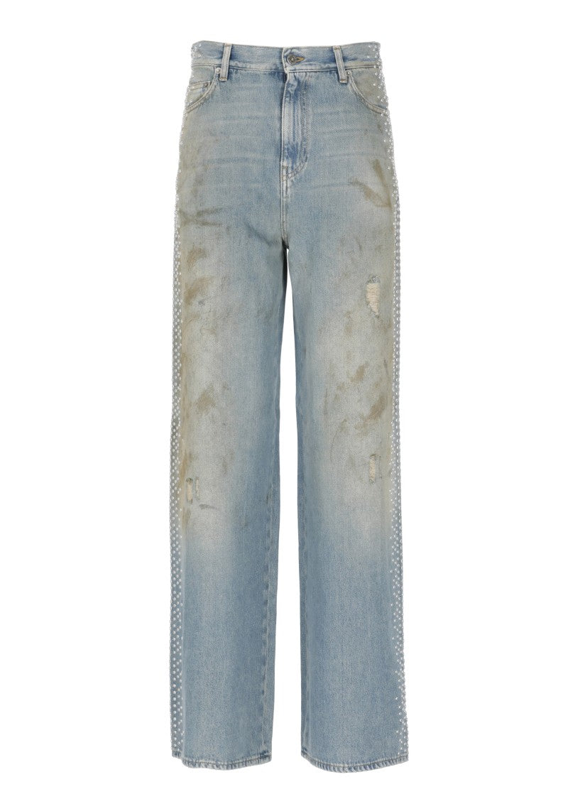 Golden Goose High-Waisted Light Blue Cotton Jeans