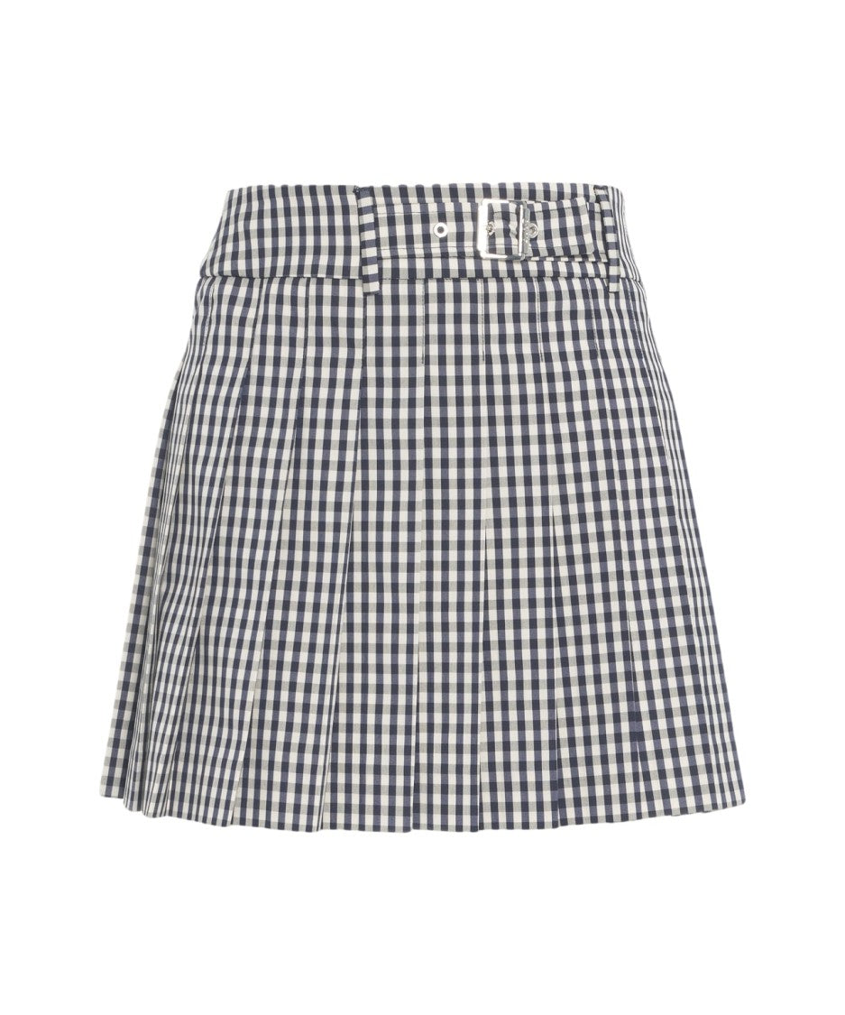 Liu Jo Check Pattern Pleated Miniskirt With Belt Loops