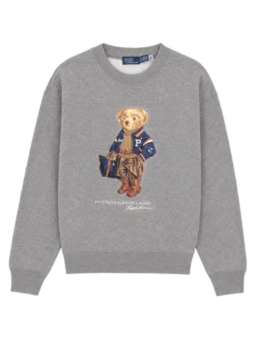 Polo Ralph Lauren Bear Graphic Crew Neck Cotton-Blend Sweatshirt