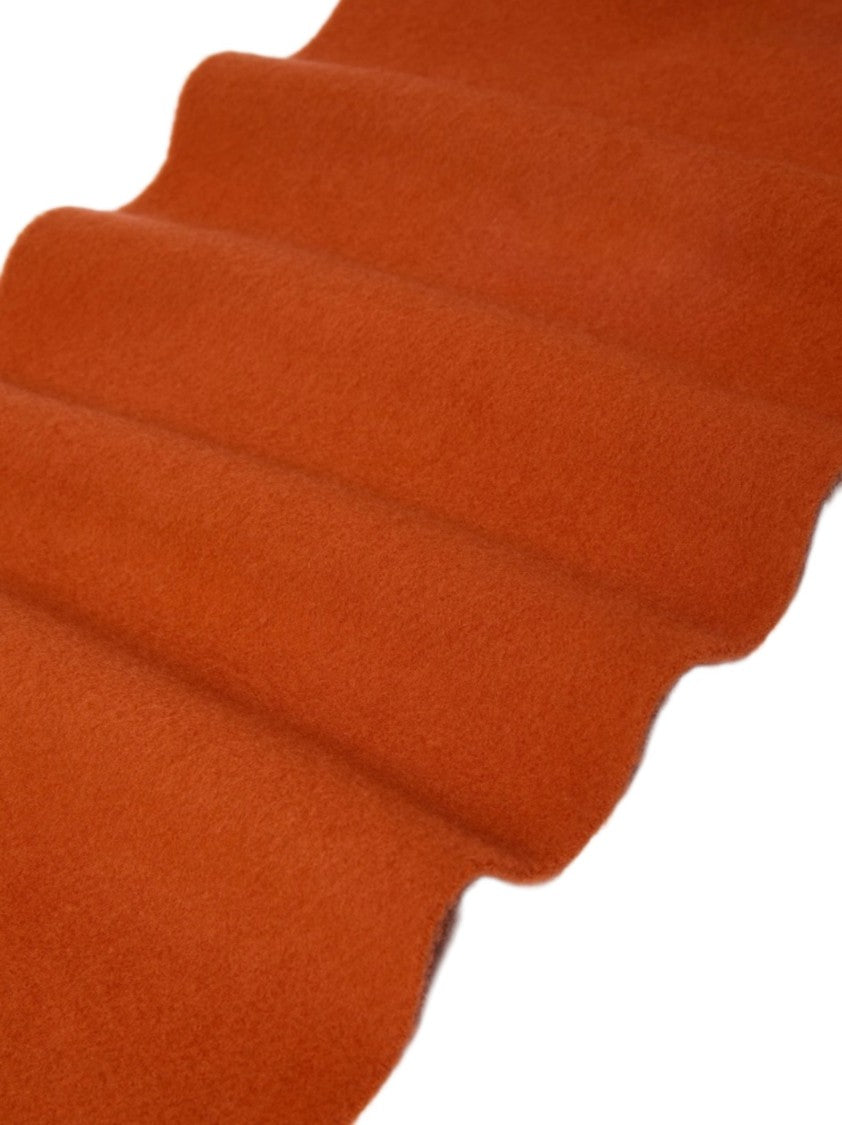 Max Mara Fringed Rectangular Scarf In Warm Burnt Orange