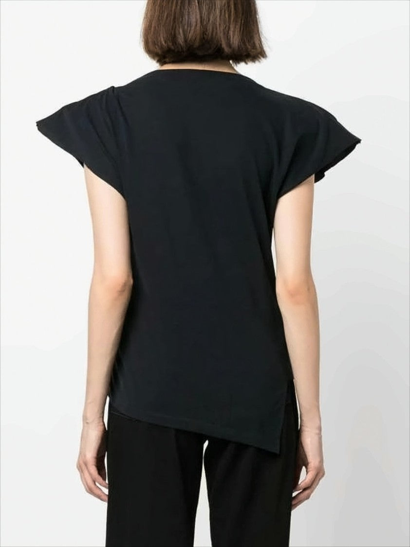 Isabel Marant Asymmetrical Hem Short-Sleeved Top With Flared Sleeves