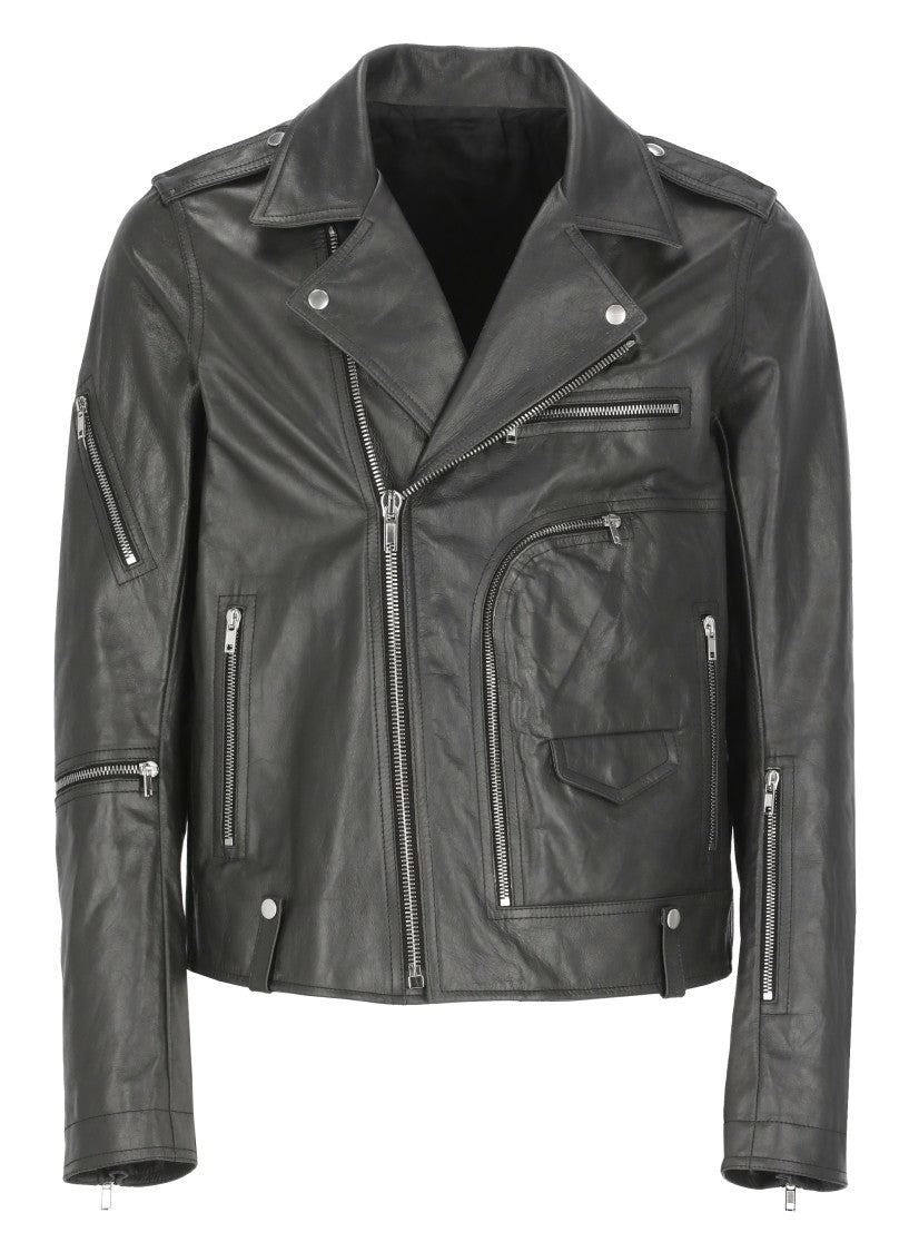Rick Owens Black Leather Jacket