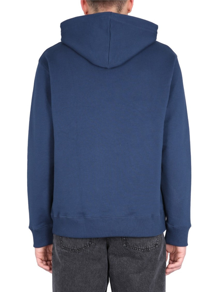 Études Cross-Neck Hoodie With Ribbed Collar