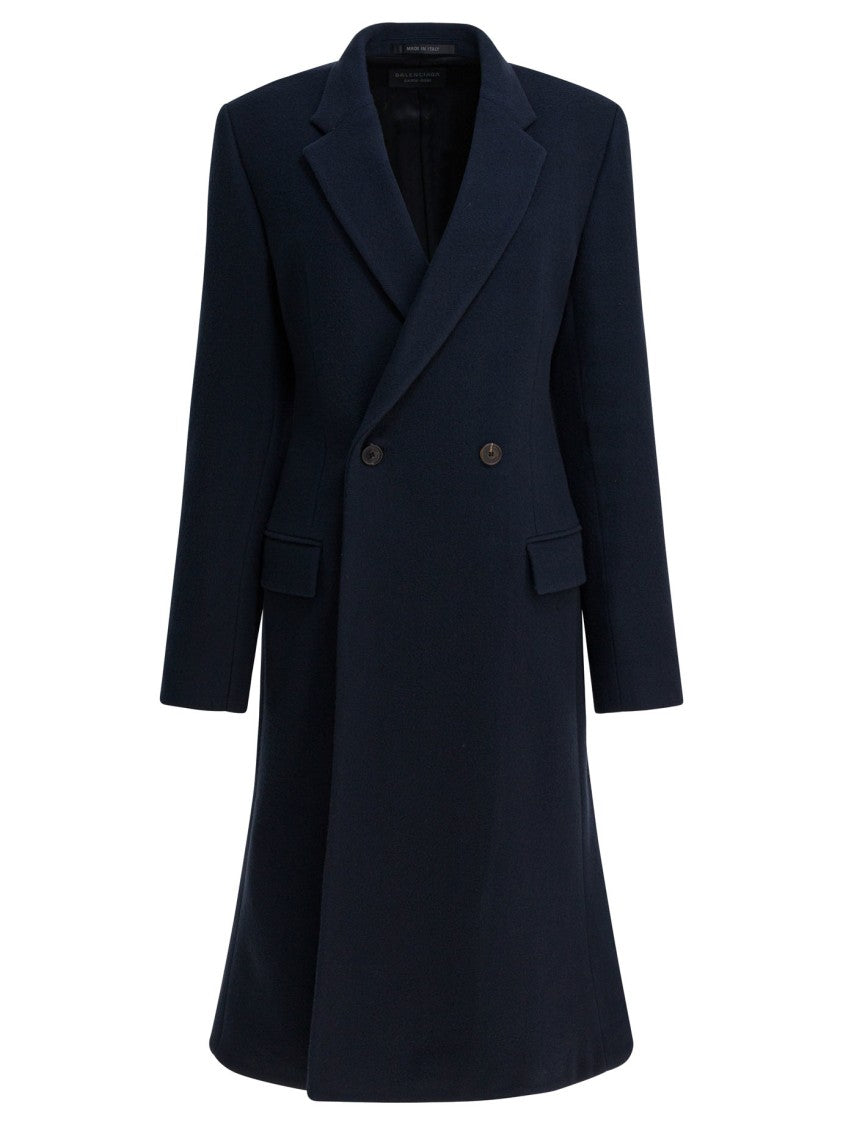 Balenciaga "Midi Godet" Wool Long Coat
