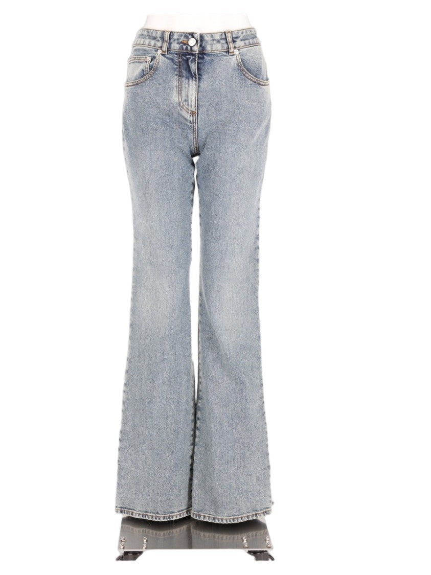 Balmain Blue Light Flared Denim Jeans