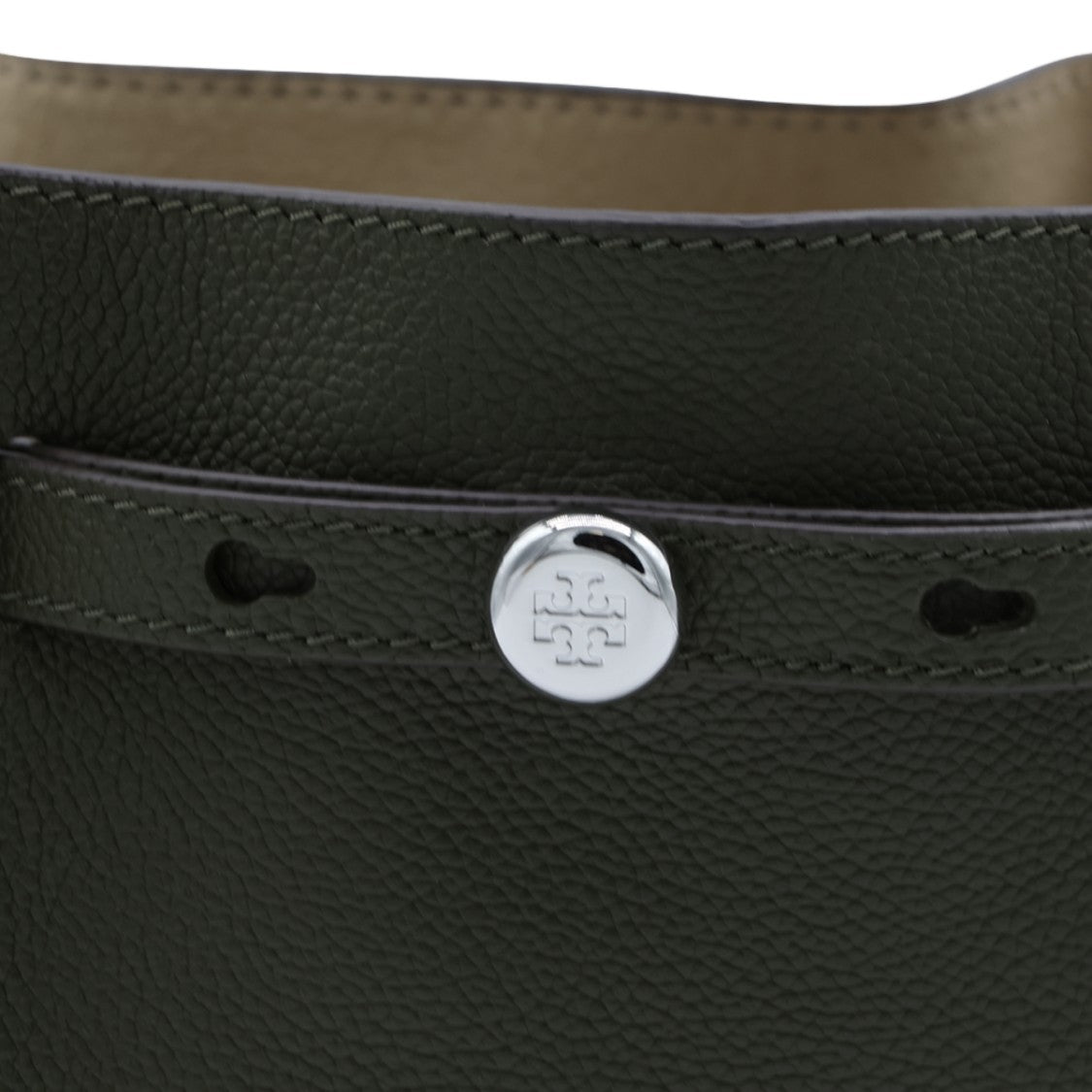 Tory Burch Deep Olive Green Detachable Strap Structured Shoulder Bag