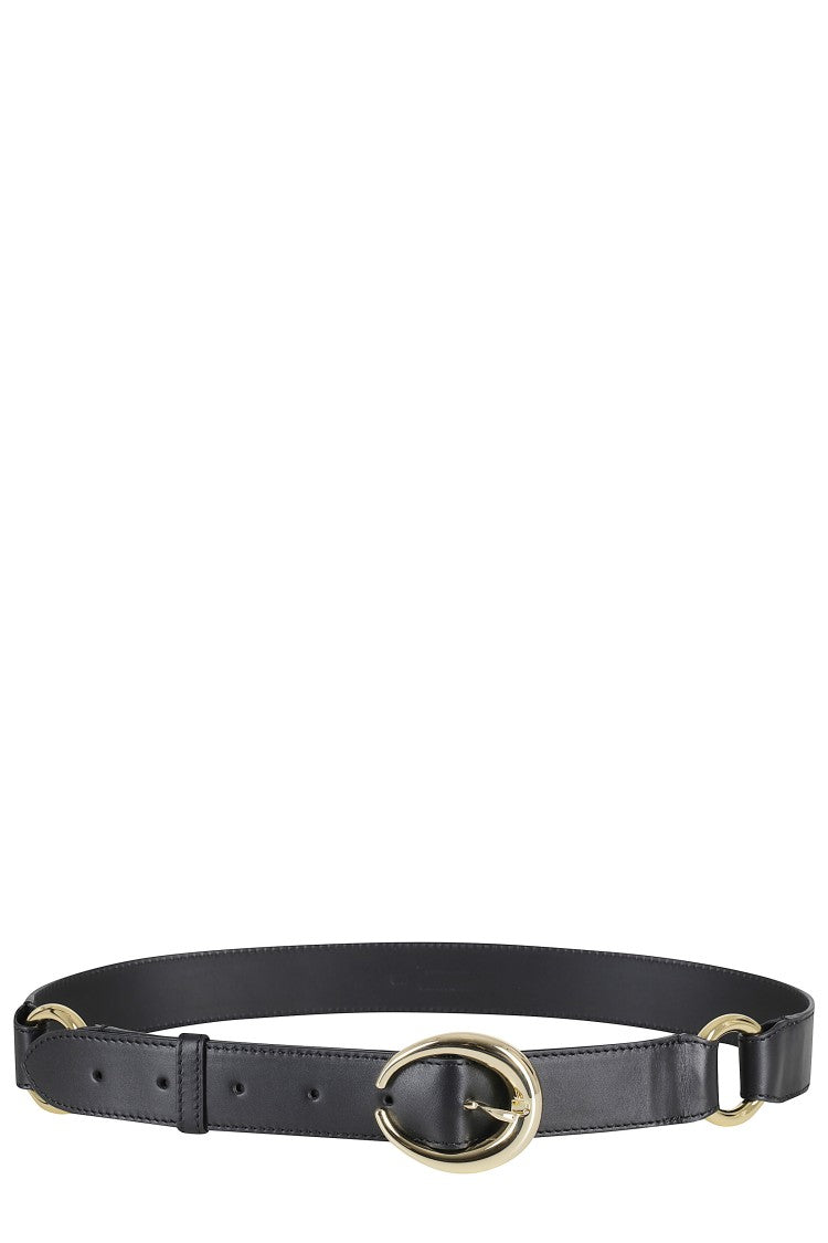 Rabanne Black Ring Belt 35Mm Ring-Inserts Leather Belt