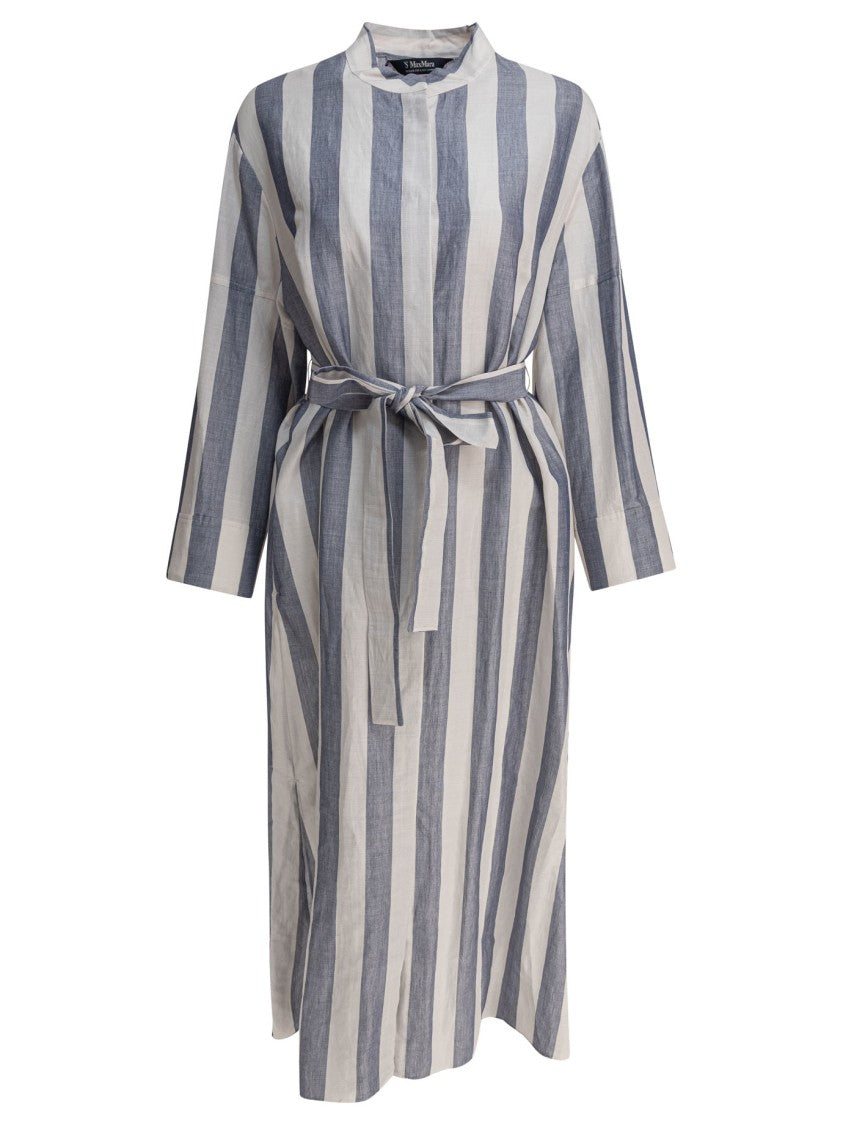 Max Mara Refined Midi Dress With Vertical Stripes