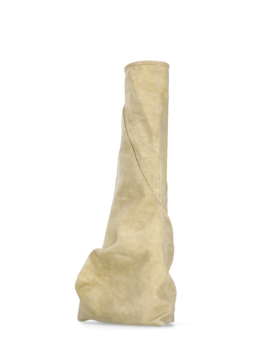 Drkshdw By Rick Owens Beige Beige Cotton Boots