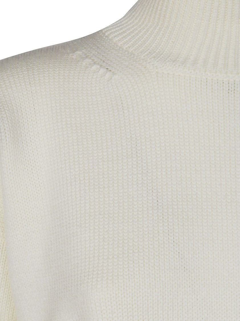Dondup Cropped Knit Sweater With High Turtleneck