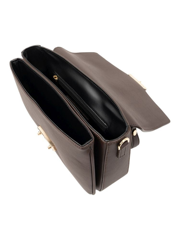 Adrianna Feretti Rectangular Leather Shoulder Bag With Gold-Tone Clasp