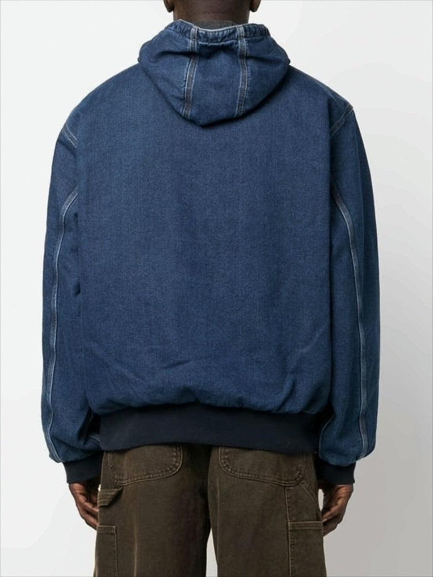 Carhartt Wip Hooded Denim Jacket With Relaxed Silhouette