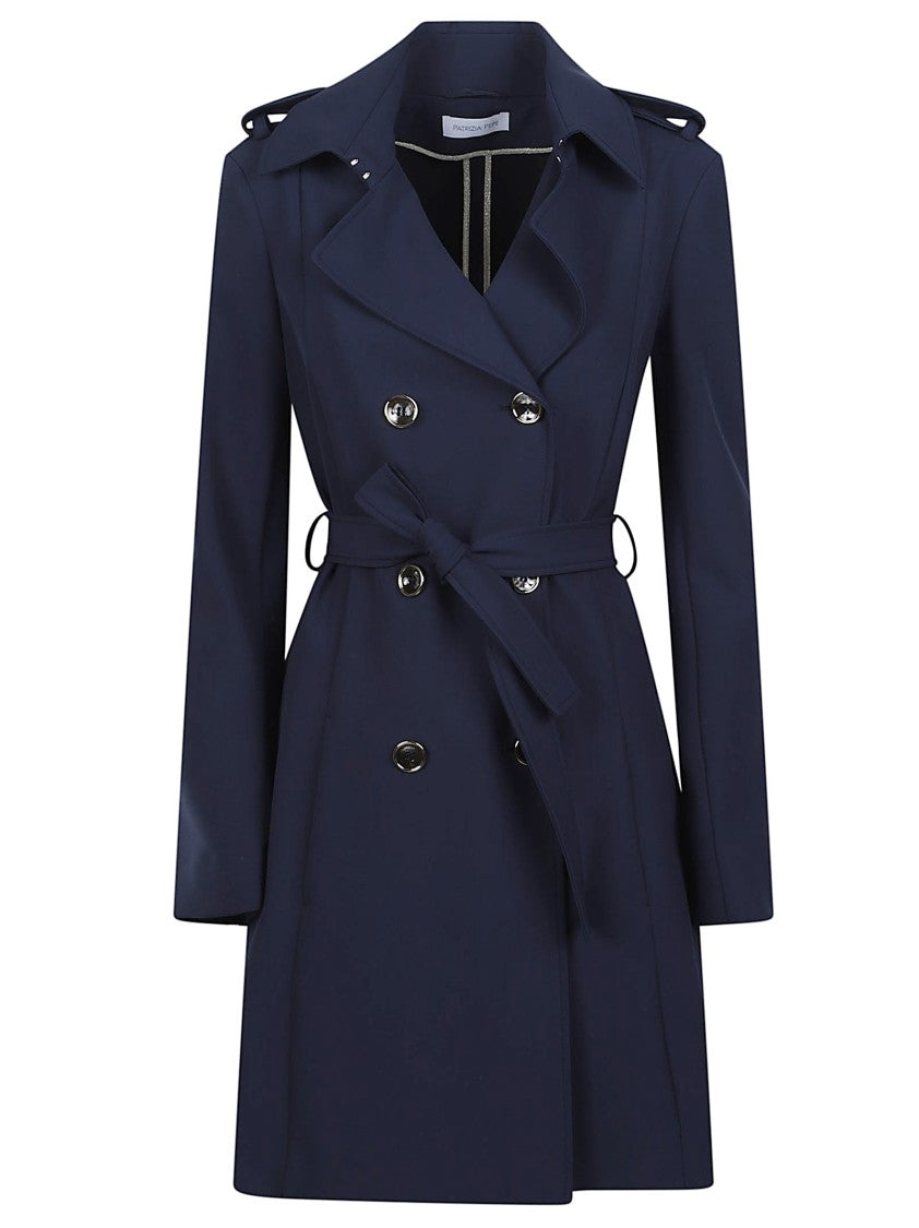 Patrizia Pepe Double Breasted Polyamide Trench Coat