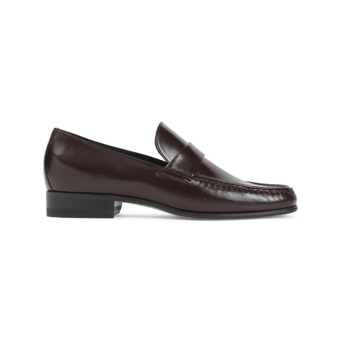 Phoebe Philo Brown Calf Leather Loafers With Hand-Stitched Detailing