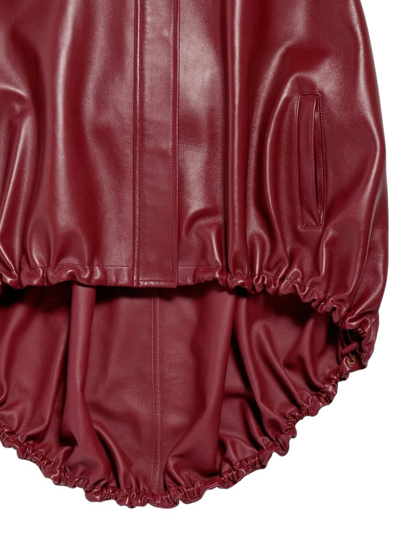 Balenciaga Burgundy Short Cape High Collar Jacket