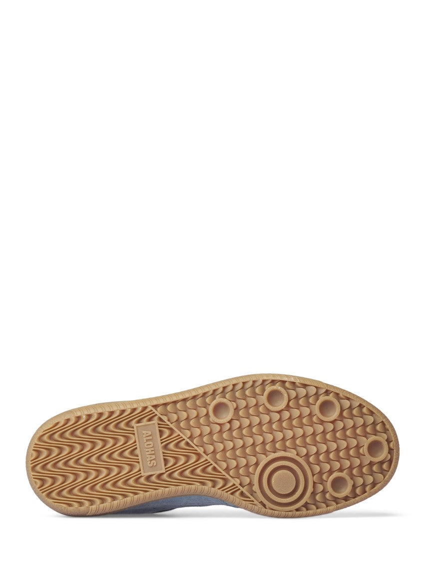 Alohas Muted Blue Low-Top Sneakers With Suede-Like Texture