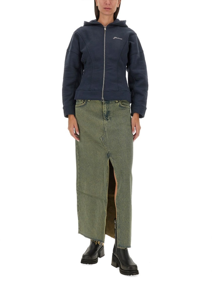 Ganni Slim-Fit Hoodie With Structured Silhouette