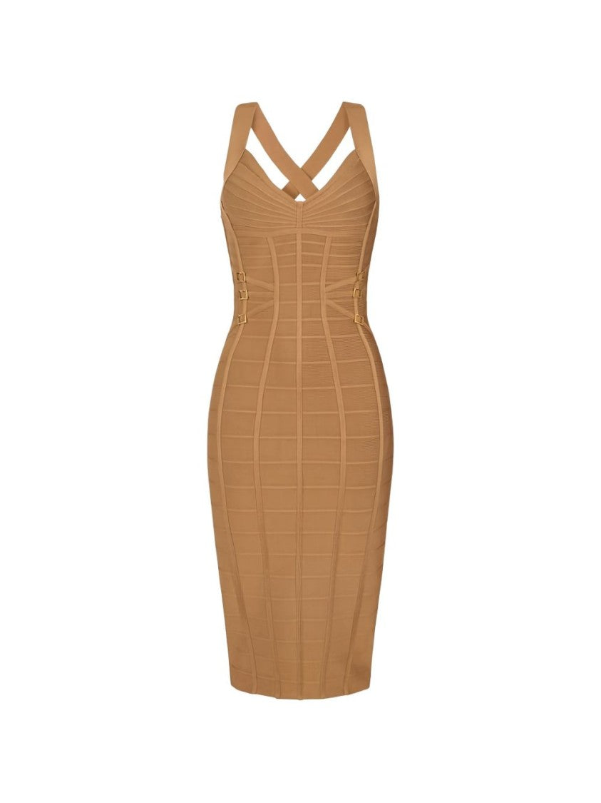 Elisabetta Franchi Structured Bandage Midi Dress
