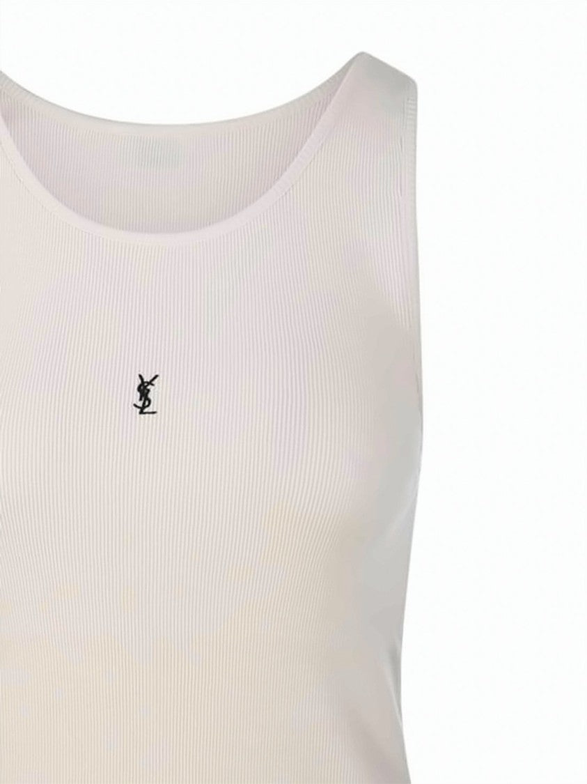 Saint Laurent Ribbed Fitted Tank Top