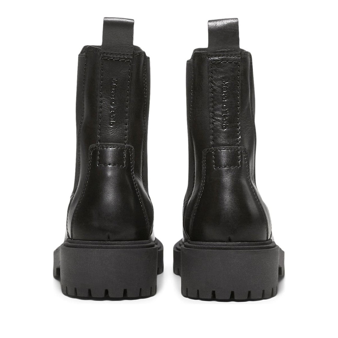 Marc O'polo Black Phia 2A Elastic Side Panel Chunky Sole Leather Boots