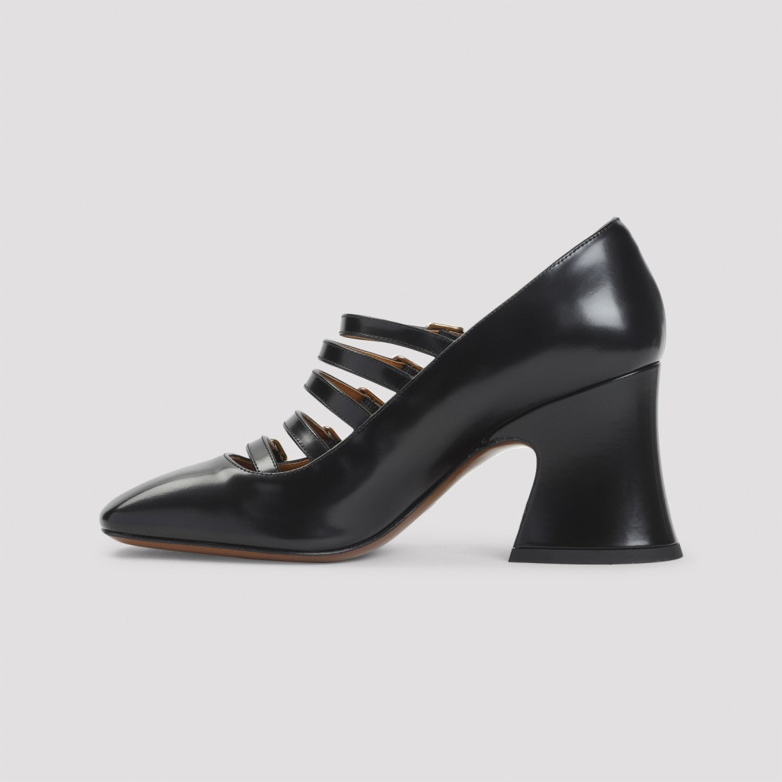 Chloé Black Leather Janis Pumps