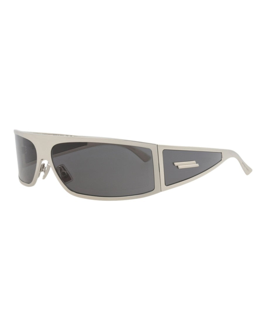 Bottega Veneta Shield-Frame Metal Sunglasses With Adjustable Nose Pads