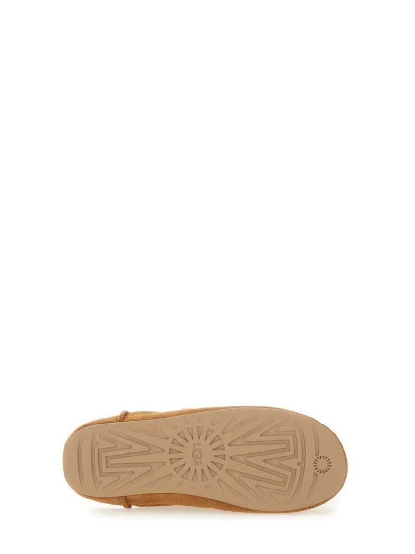 Ugg Elea Plush Leather Slip-On Flats