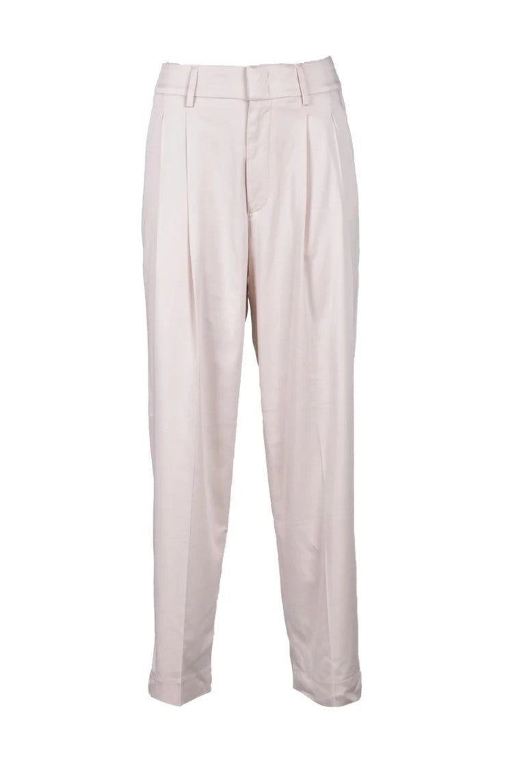 Dondup Cropped Beige Trousers With Tailored Fit
