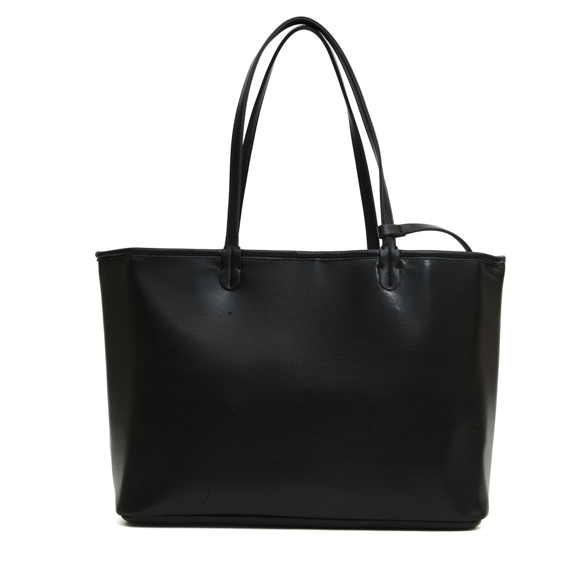 Rue Madame Black Eco-Leather Shopping Bag With Logo