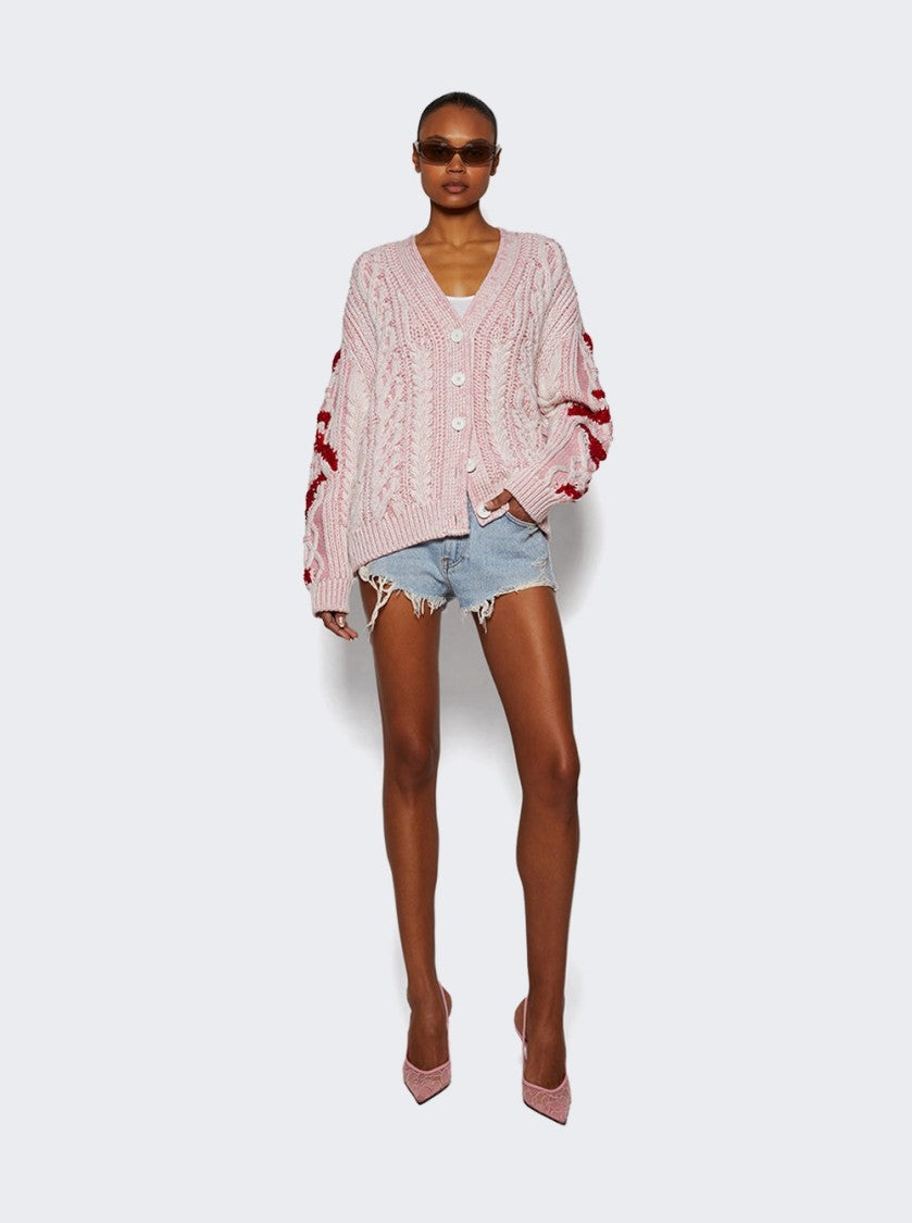 Amina Muaddi Anok Lace Slingback Pump - Baby Pink