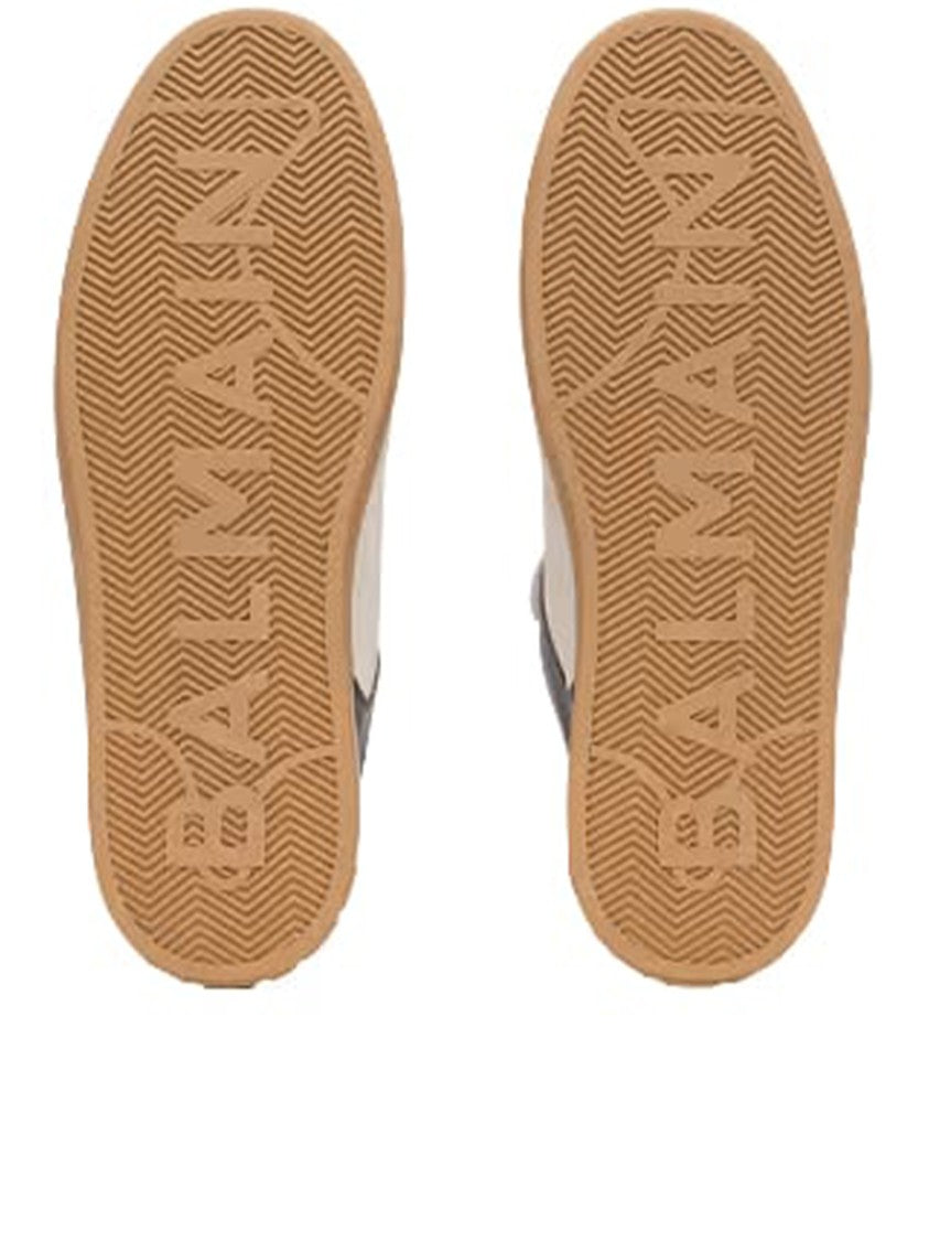 Balmain Tan Low Top B-Court Leather Sneakers